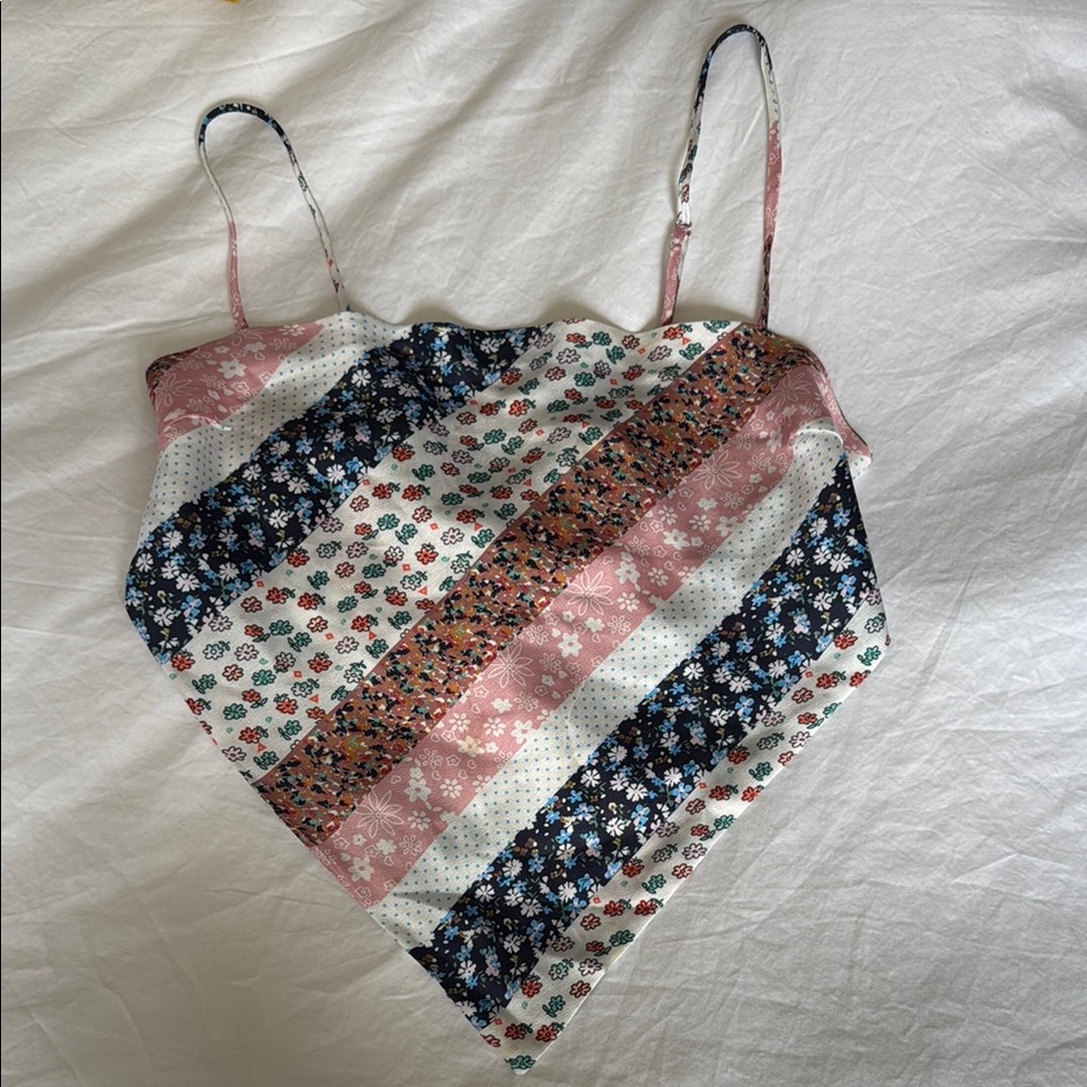 Floral Striped Handkerchief Camisole